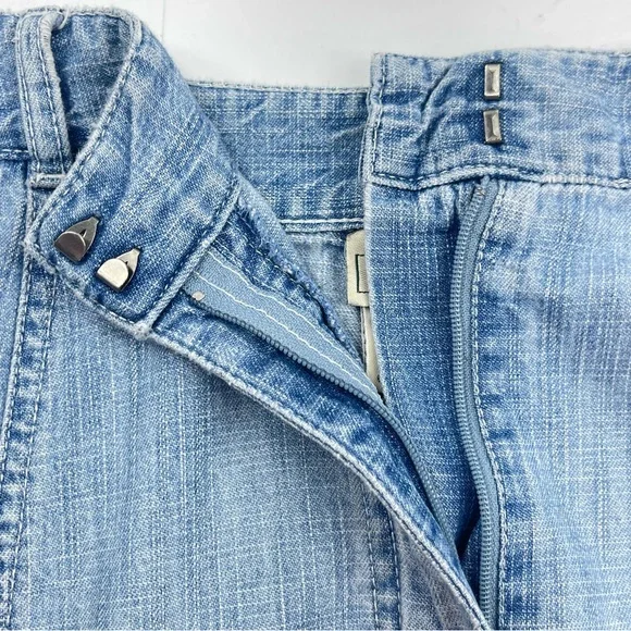 L.L. BEAN Vintage  Women's Denim Jean Skirt Classic Fit Flare Faded Blue Size 12 - Picture 4 of 10